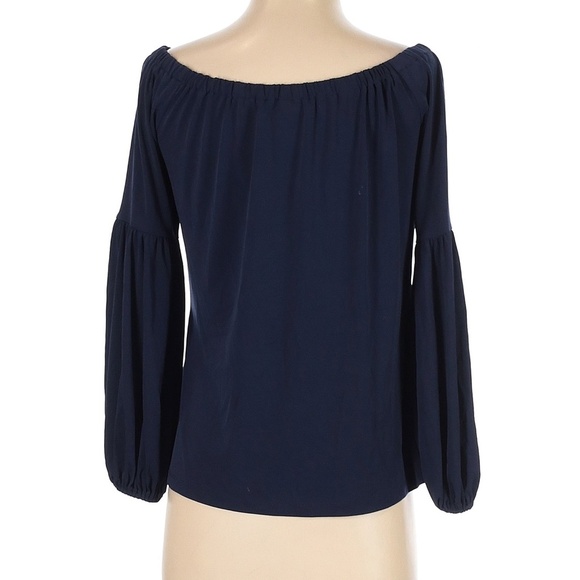 MICHAEL Michael Kors Navy Blue Off the Shoulder Blouse Size Small - Picture 7 of 8